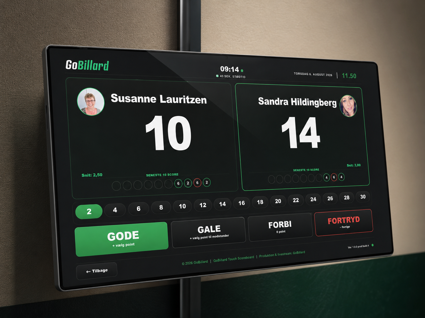 Billardnyhed: GoBillard Touch er blevet endnu bedre – klar til sæsonstart den 11. august